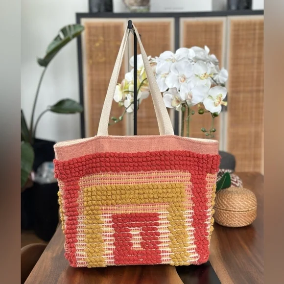 Crochet Tote Bag Colorful BIG! - Picture 3 of 12